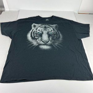 ODM White Tiger Nature Shirt Extra Extra Extra Large Black Faded Big Head Tee
